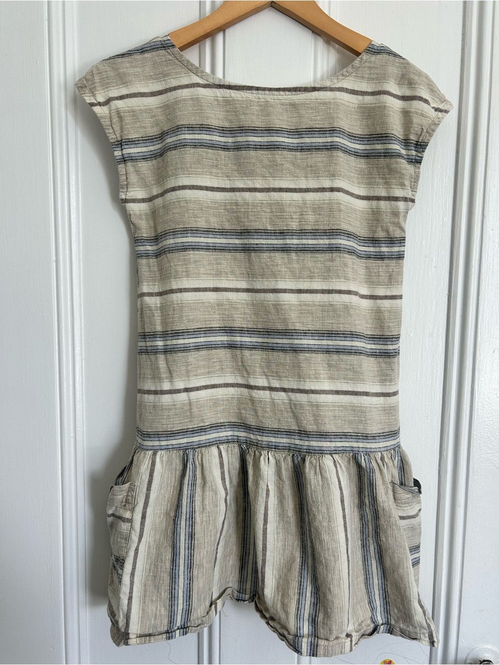 Patagonia Girls Drop Waist Hemp / Organic Cotton Dress - Size M - Neutral Colors